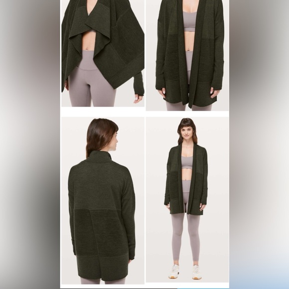 Lululemon Sit In Lotus Wrap II Heathered Dark Olive Size 2 - Picture 2 of 9